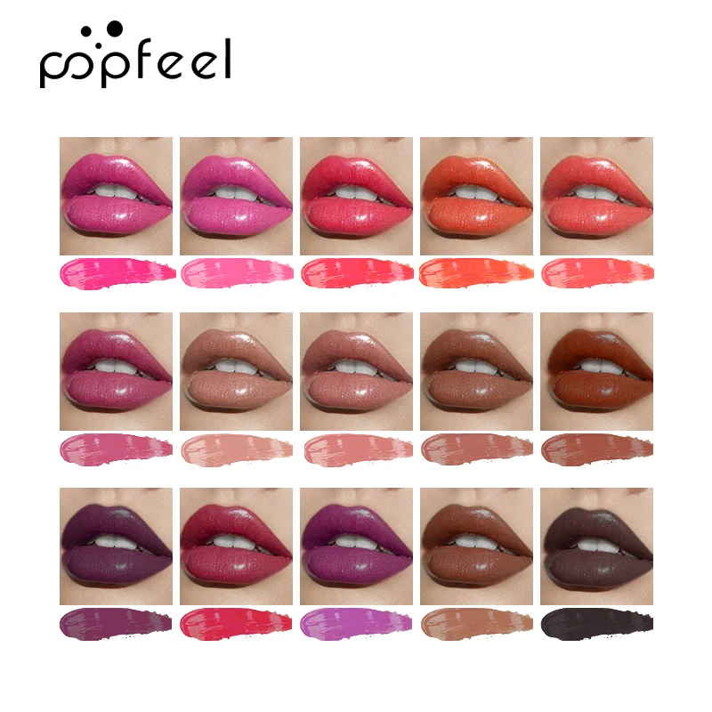 POPFEEL Matte 15 Colors Mini Lipstick Palette Red Lipstick Multicolored Moisturizing Lipstick Long Lasting Waterproof 4
