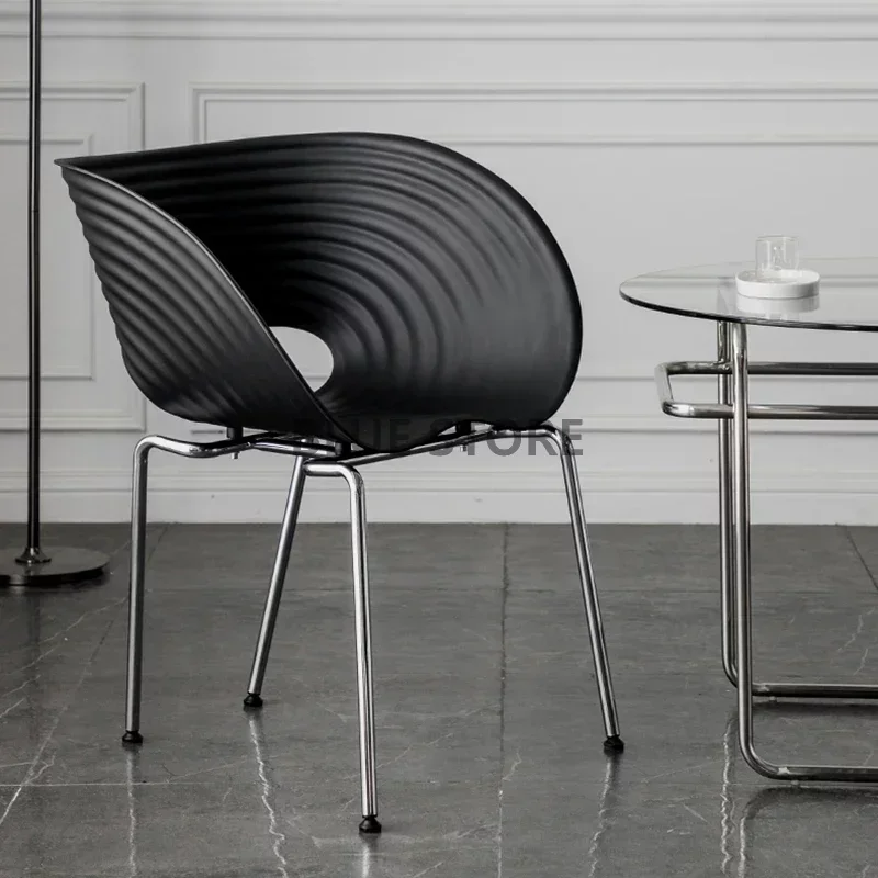 

Armrest Plastic Dining Chair Luxury Indoor Comfortable Designer Postmodern Chairs Modern Living Room Silla Comedor Furniture