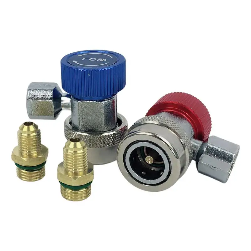 

R134a Refrigerant Hose Adaptor 1/4 Flares Adjustable Car Air Conditioner R134a Adapter Hoses Fittings And LP Connectors For Auto