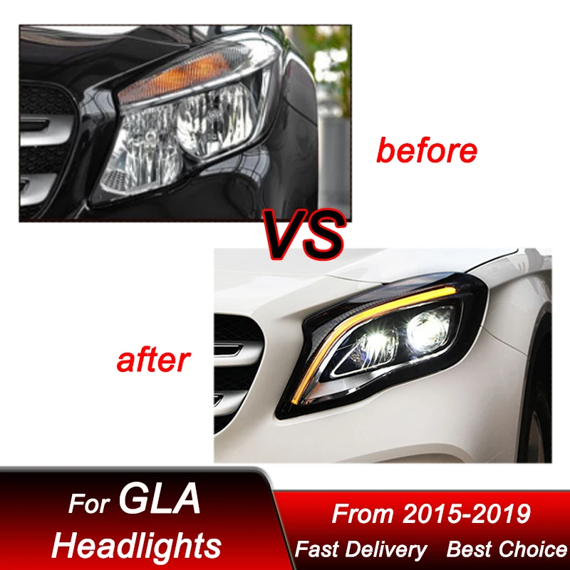 メルセデスベンツグラx156 2015-2020用カーヘッドライト,ハイスタイル