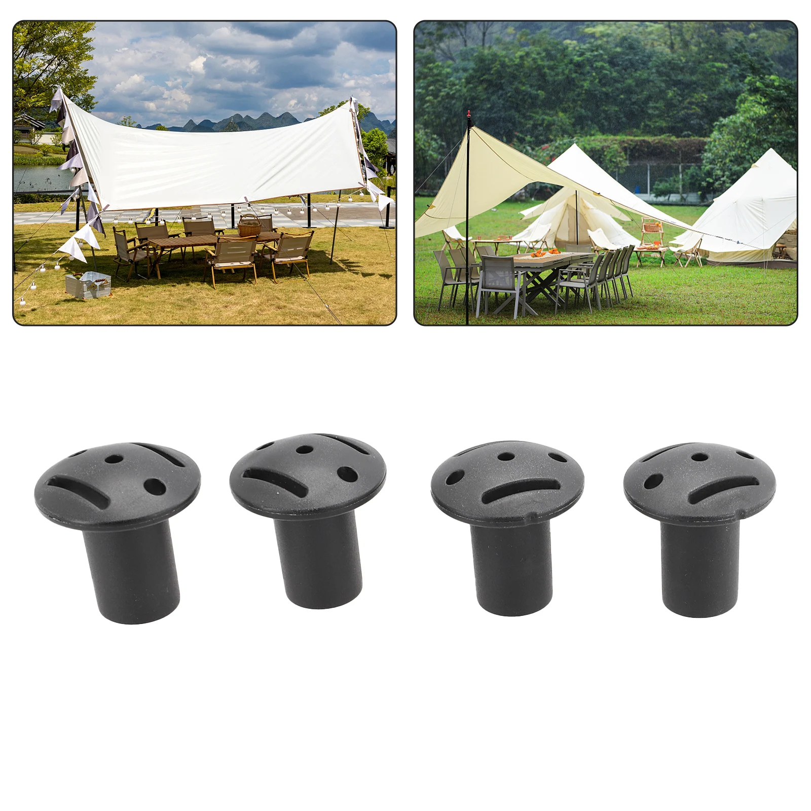 

ABS Tent Pole Puncture Proof -Caps Anti-Rust Tent Pole Ends Non-Slip Wear-Resistant -Caps Improve Stability Camping Supplies