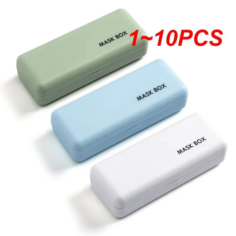 

1~10PCS Buckle Mask Storage Box Student Multifunctional Small Pocket Anti-dirty Portable White Mini Blue Green Storage Face Mask