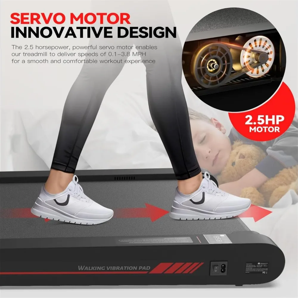 Walking Vibration Pad with APP, 3 in 1 Under Desk Treadmill, 2.5HP Low Noise Walking Treadmill Pad with Remote Control 5