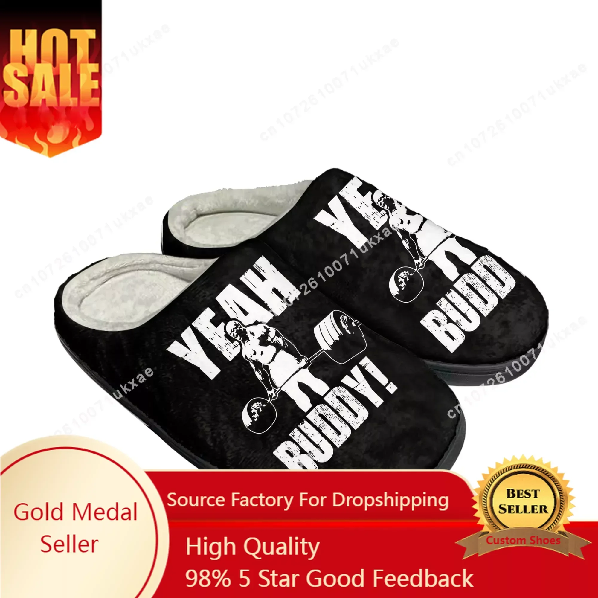 Ronnie Body Building Yeah buddy light weight baby Home Cotton Slippers Mens Womens Plush Bedroom Keep Warm Shoes Customized Shoe