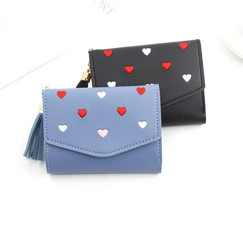 

Новый модный сетчатый красный женский короткий кошелек в стиле ретро, Модный маленький кошелек со скидкой 30%, персонализированный однотонный кошелек с вышивкой