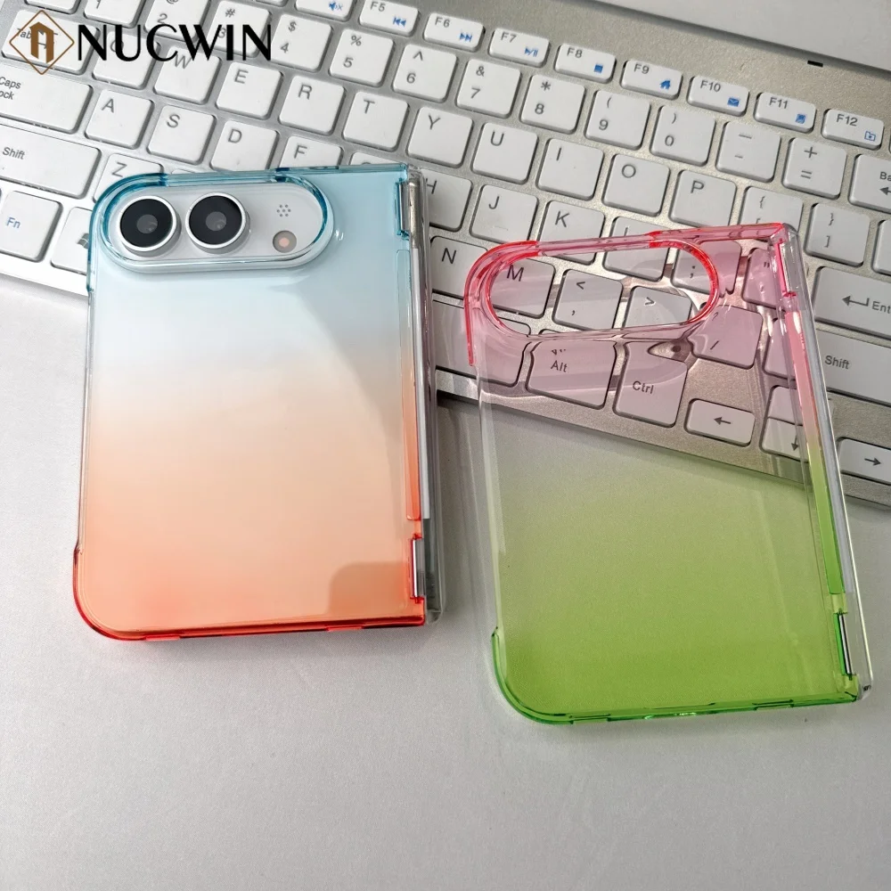 Gradient Color Ultra Slim Hard Phone Case with Transparent Hinge Protection and Matte Finish