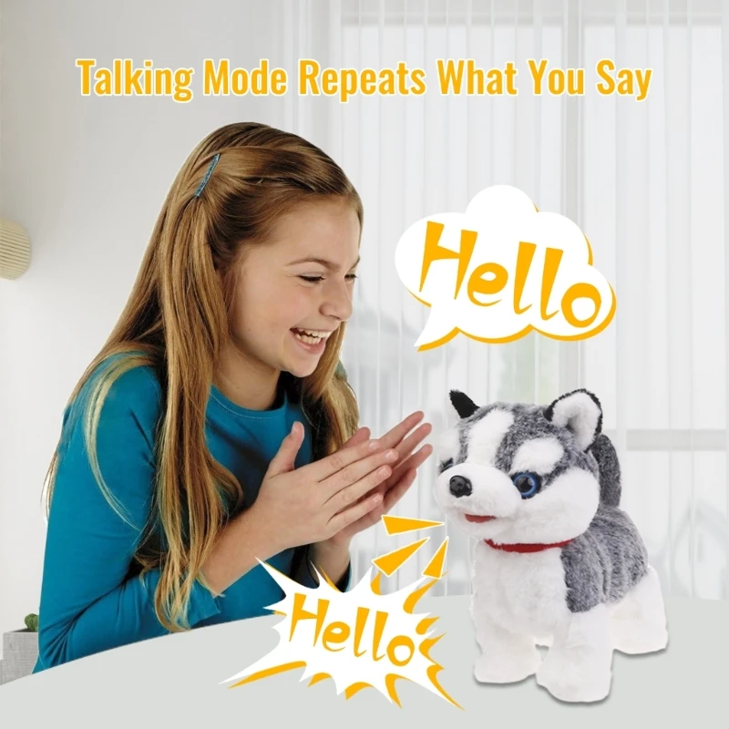 Electric Singing Dog Toy Walking Animal with Leash Rope Talking Puppy Toy Lovely Music Animal Toddler Crawling