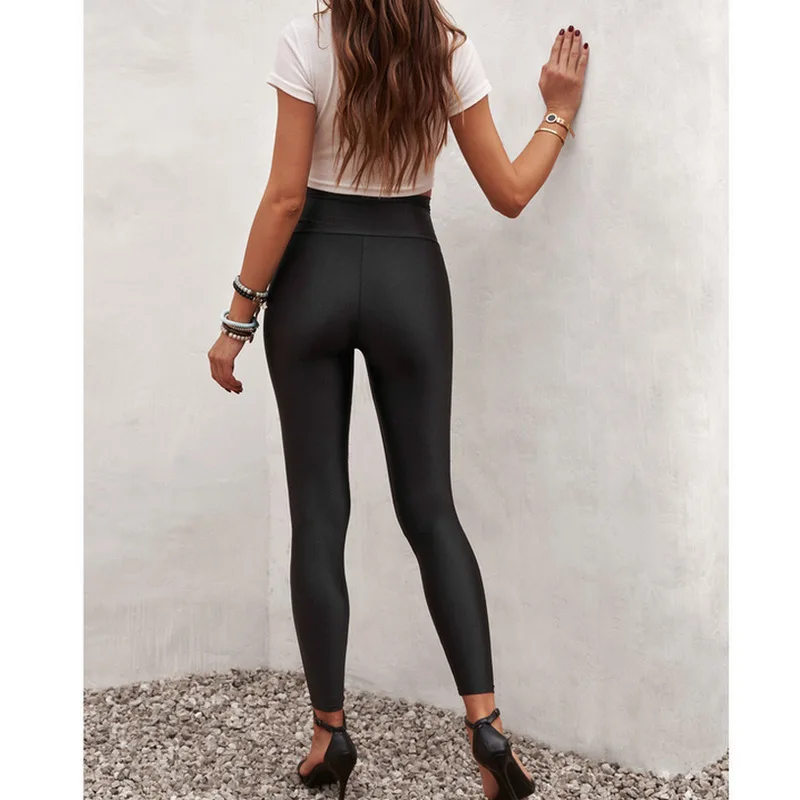 Womens Leggings-no See-through High Waisted Tummy Control Legging Pants  Running Full-length Black Trousers Ouc1447 - Leggings - AliExpress