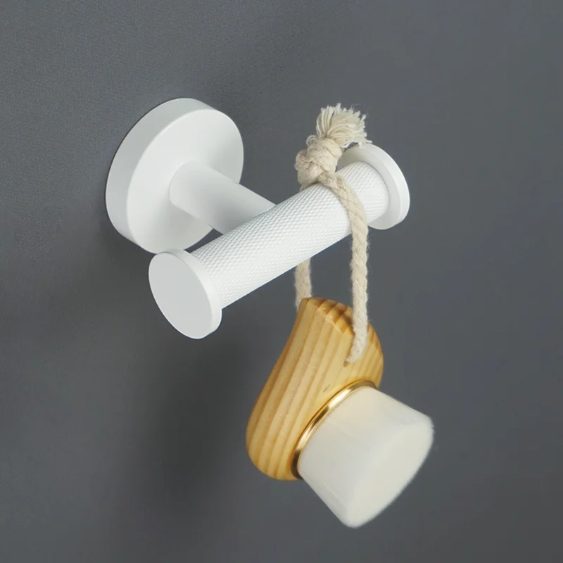 Matte White Bathroom Accessories Hardware Set Bath Towel Holder Paper Holder Robe Hook Toilet Brush Soap Dish Towel Rack Shelf