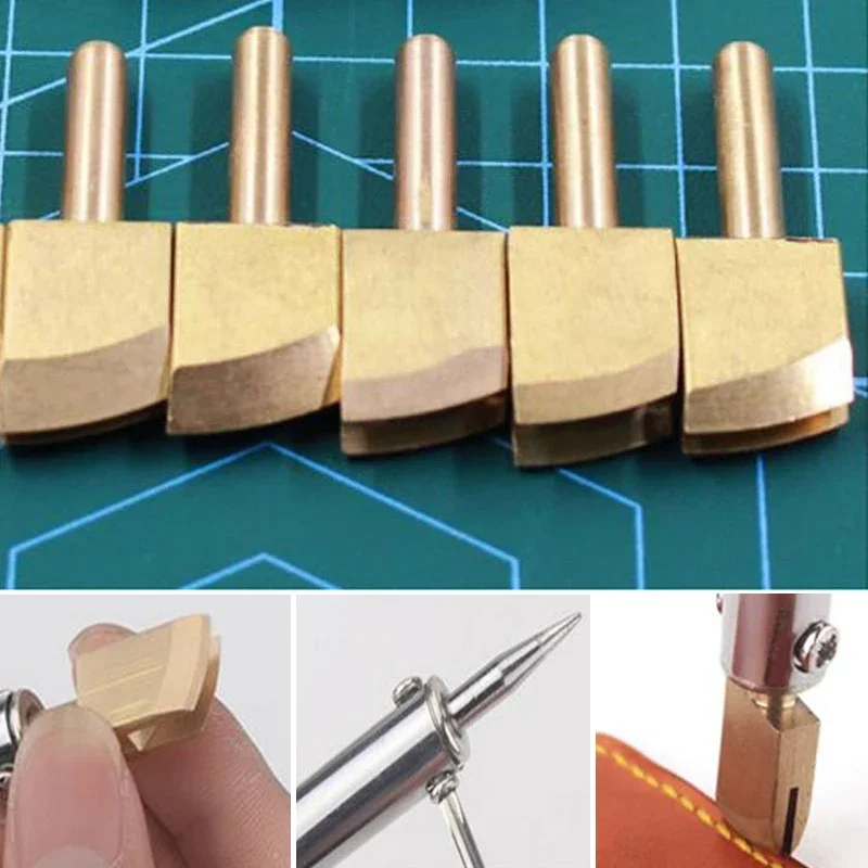 Leather Electric Brass Solder Soldering Iron Tip To Burn The Edge Leather Craft Press Edge Sealing Machine Line Pyrography Tool Leather tool,leathercraft tools,leather tools