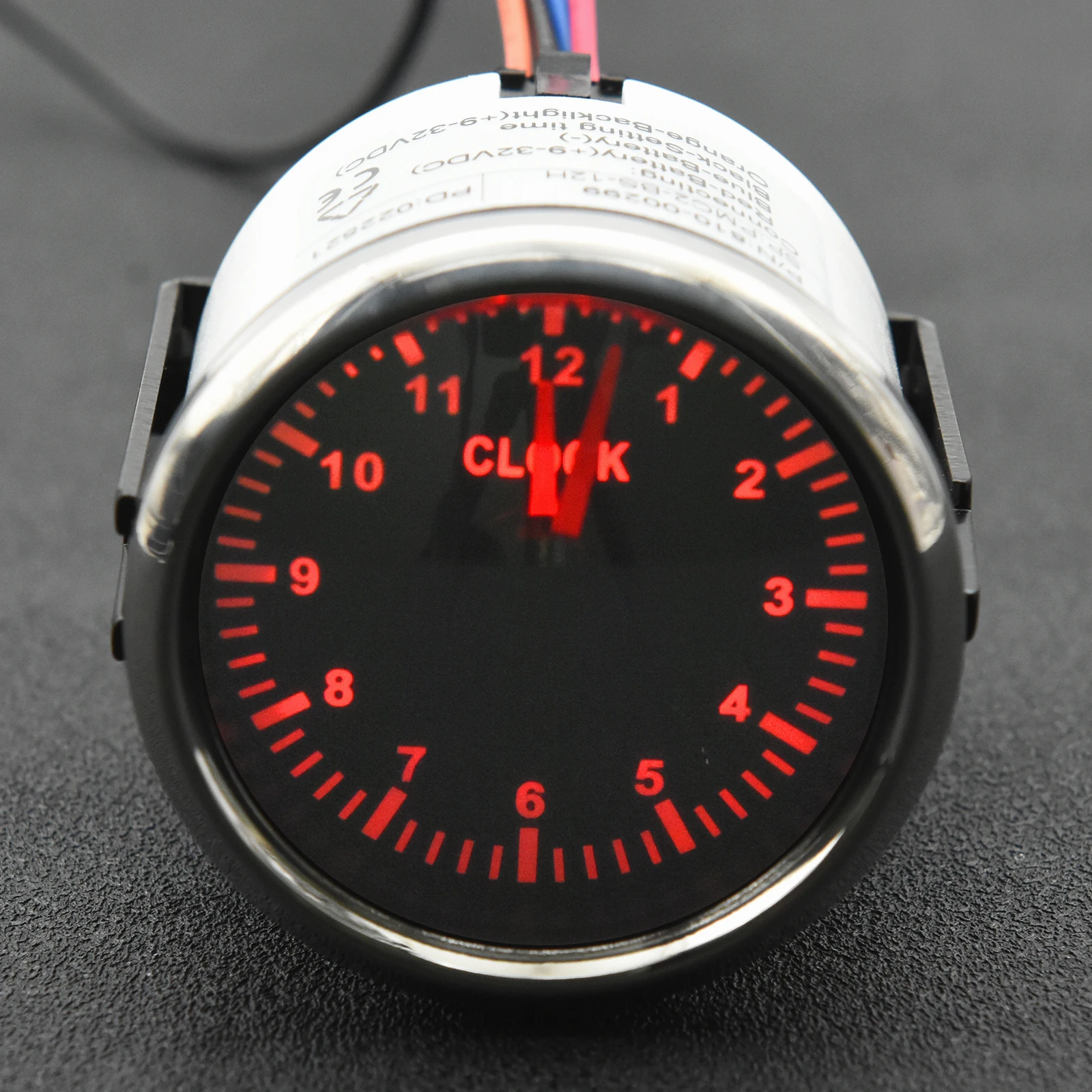 Medidor de reloj AD de 52mm con retroiluminación roja, instrumento
