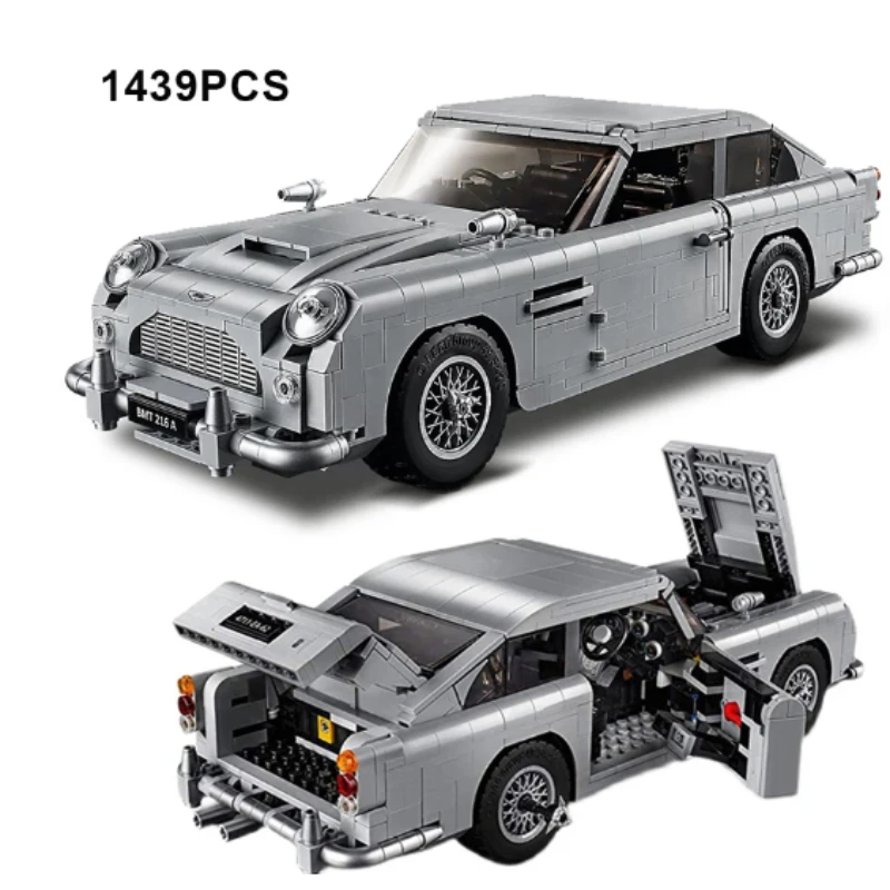 

1439PCS James Bond DB5 Classic Car 007 Model Building BlocksTechnical 10262 Assemble Bricks Toys Gifts For for Adult Boy