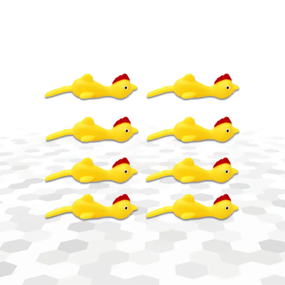 10pcs 새총 치킨 장난감 창의적인 비행 칠면조 장난감 신축성 있는 재미있는 치킨 장난감 어린이를위한 부활절 파티 활동 A