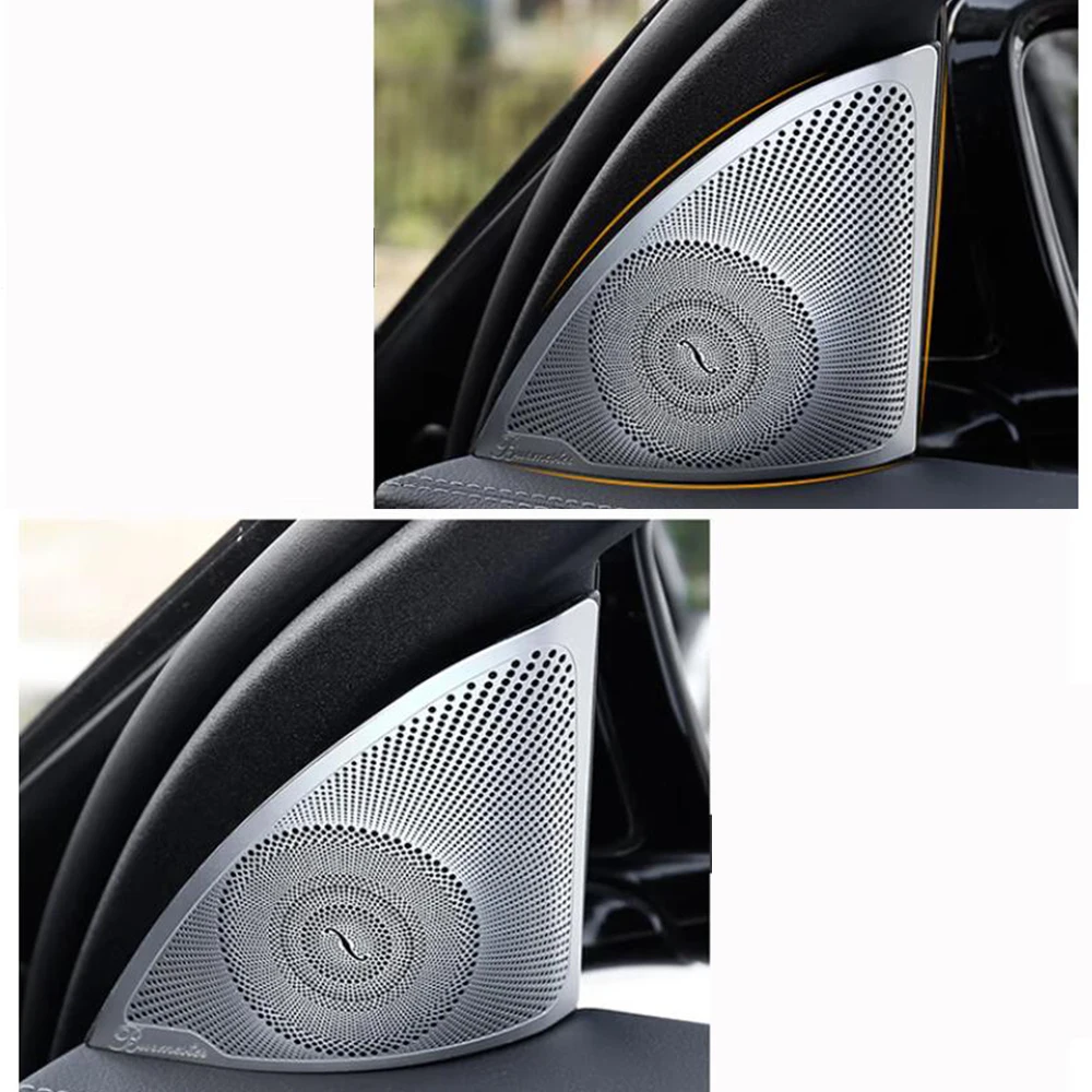 

For Mercedes Benz S class S320 S350 W222 2014-2020 Stainless Car A-pillar speaker door inner speaker audio Horn Cover Trim