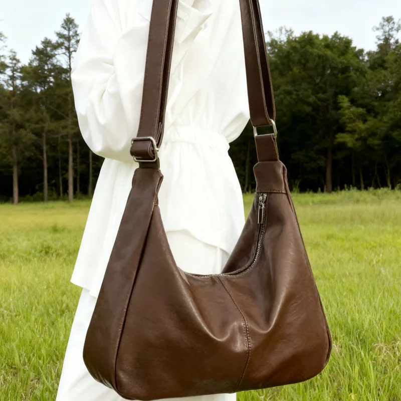 Bag New Tote Bag Melad Retro Crossbody Bag Texture Large Capacity Versatile Simple Single Shoulder Solid Color