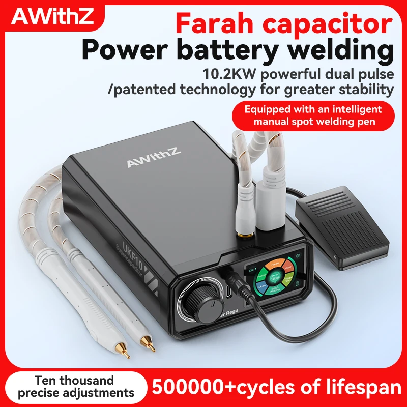 AWITHZ Spot Welder Super Farad Capacitor Welding Machine UKF10, 18650 Lithium Battery DIY Nickel Sheet Welding