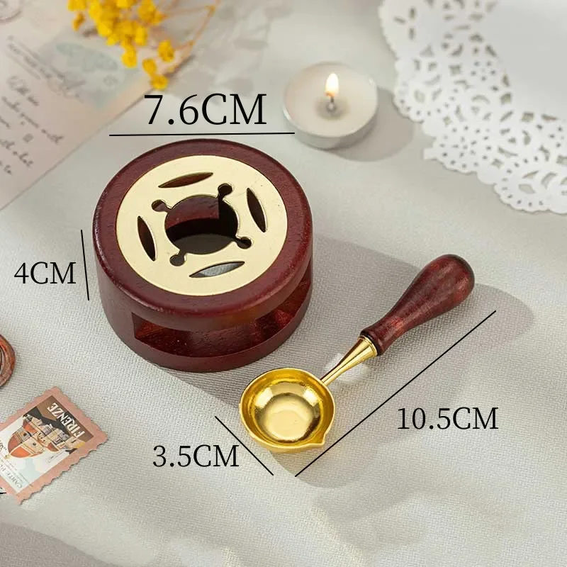 Wax Seal Stamp Set Lacquer Furnace Wax Seal Melting Spoon Rubber Wood Melting Heater Bead Pot Stick Heater Craft Supplies wax seal stamp set