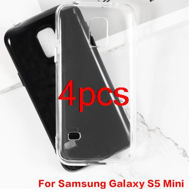 4Pcs Clear Guard Protector On S5Mini Custodia Morbida In Silicone Tpu Cover Posteriore Per Samsung Galaxy S5 Mini Phone Case Slim Antiurto