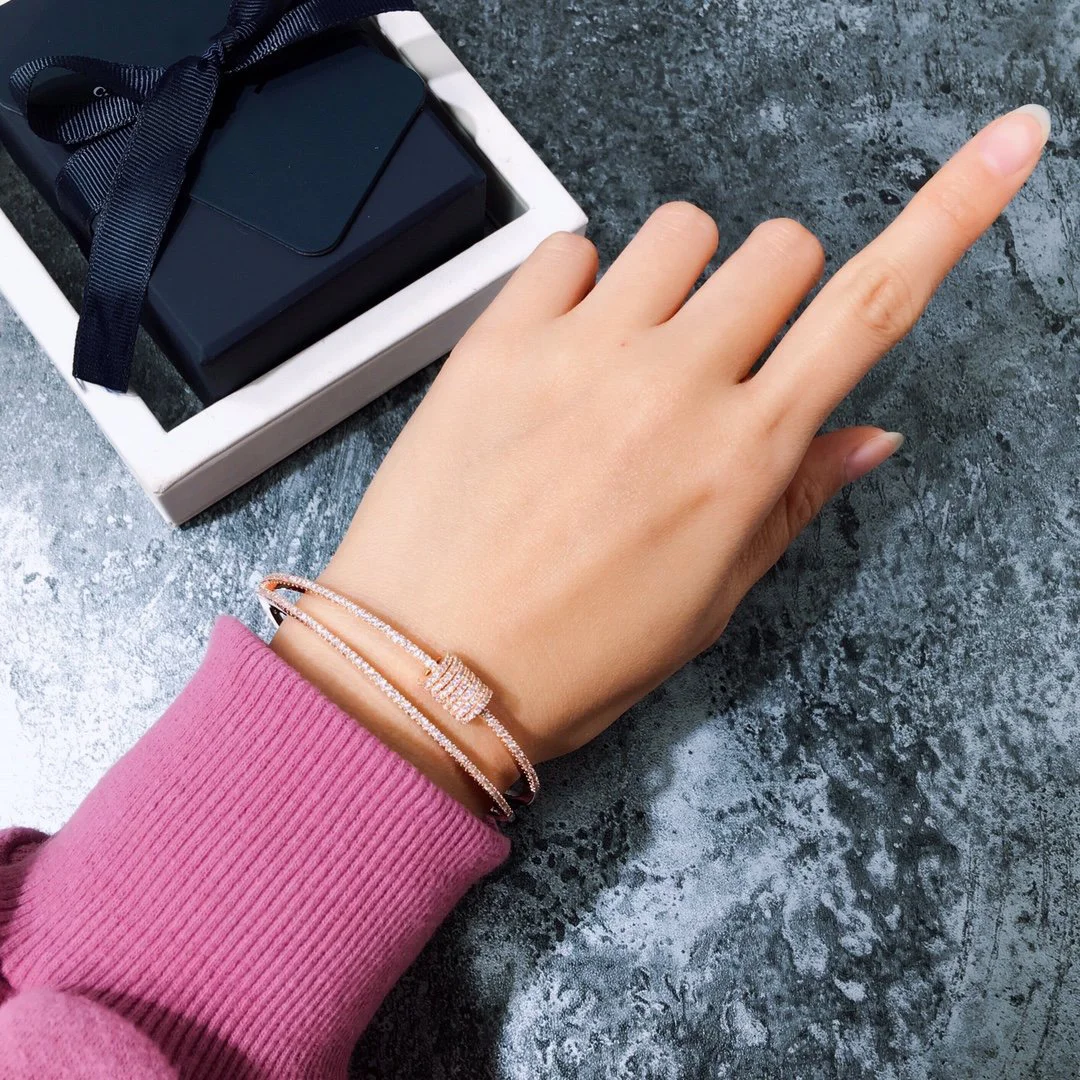 2022 Hot Trend Double Row Flash Diamond Smart Bracelet Everyday Wear, Party, Birthday Golden Colored Gem Gold Plated Brass