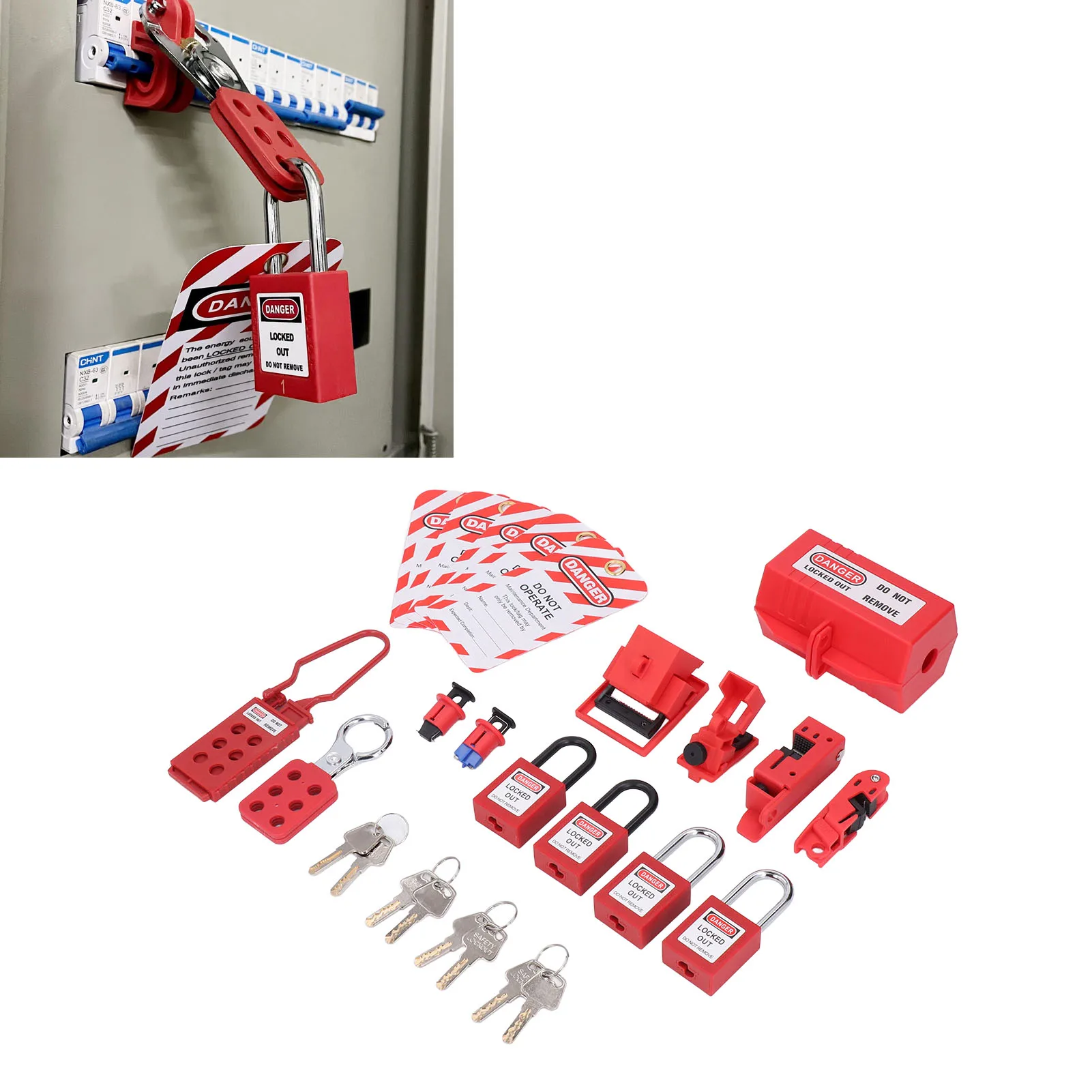Electrical Lockout Tagout Kit Hasps Plug Lockout Loto Safety Locks ...