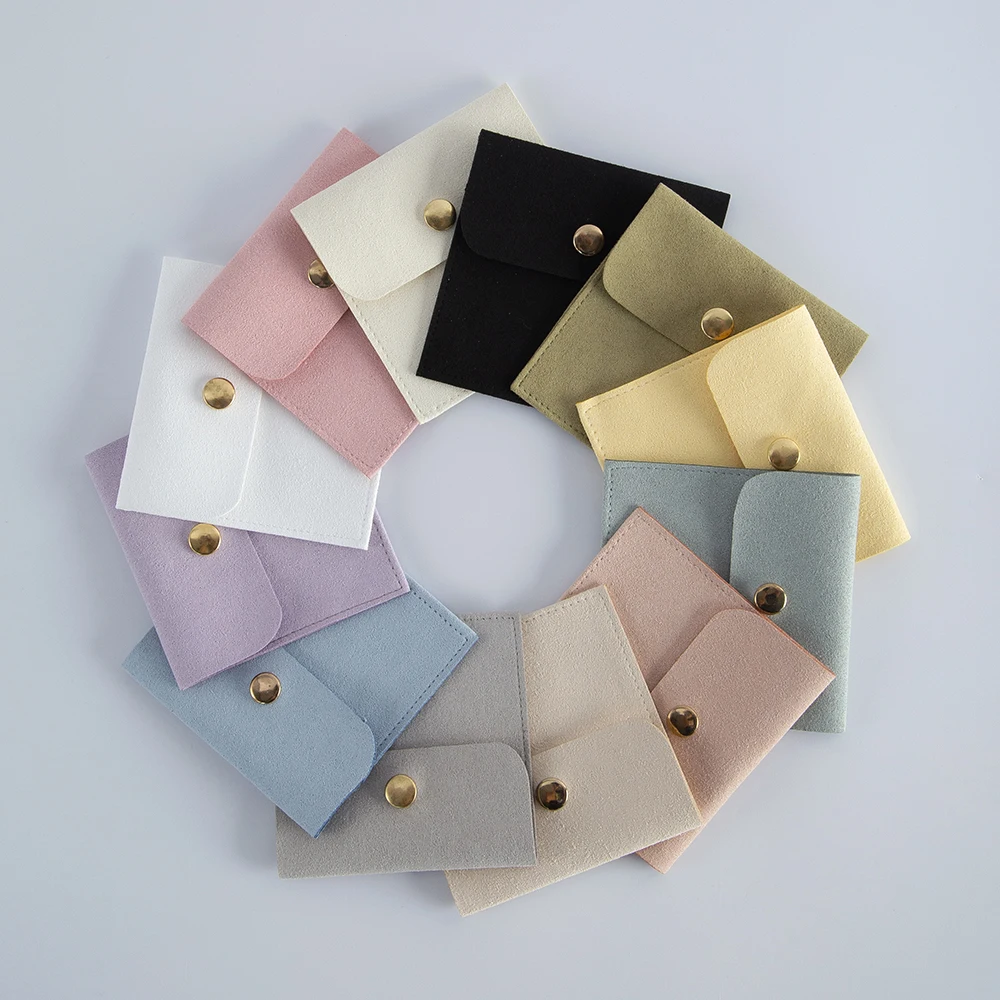50 Stück Schmuck-Geschenktüten können individuelle Logo-Größe, Hochzeitsgeschenke für Gäste, Mikrofaser, Ring, Ohrringe, Armband, Verpackung, Organizer-Tasche – Detail 2