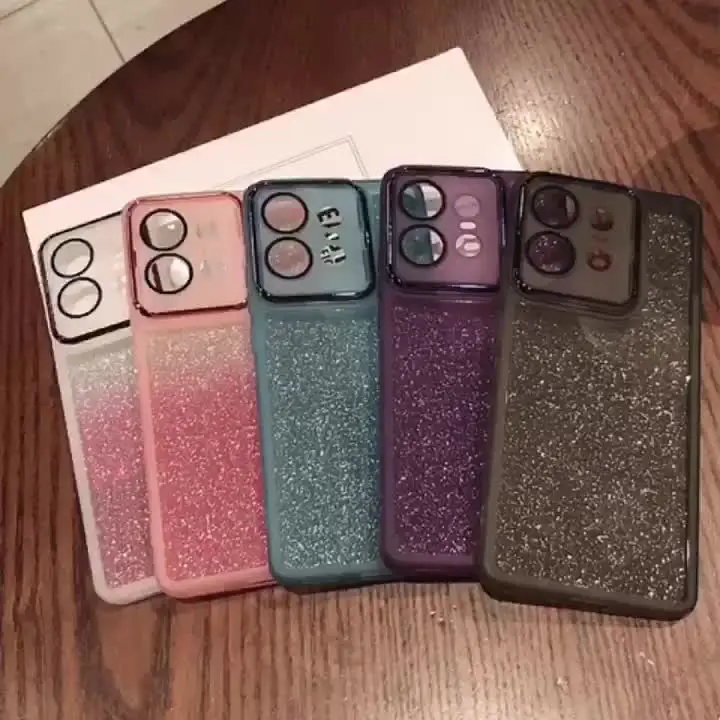 PanXCase Glitter Cover per Motorola Moto G54 - Custodia Trasparente Bling Disegni Elegante Brillantini Ultra Sottile Antiurto Ragazza Donna Cover ( Rosa