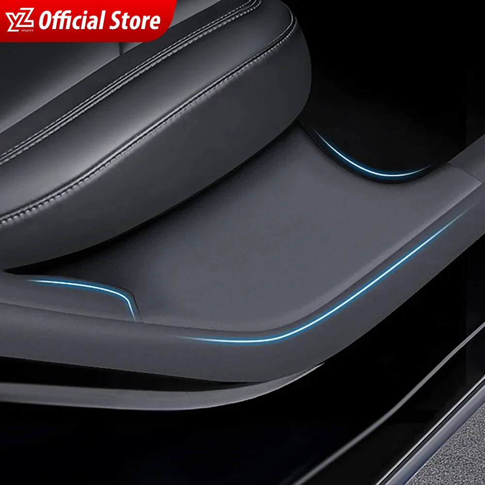 YZ For Tesla Model Y Car Front seat Track protection cover Rear door sill anti kick plate Interior Decoration Refit Accessories car door sill kick scuff plate protector guard pedal trim carbon fiber for tesla model 3 2017 2018 2019 car accessories