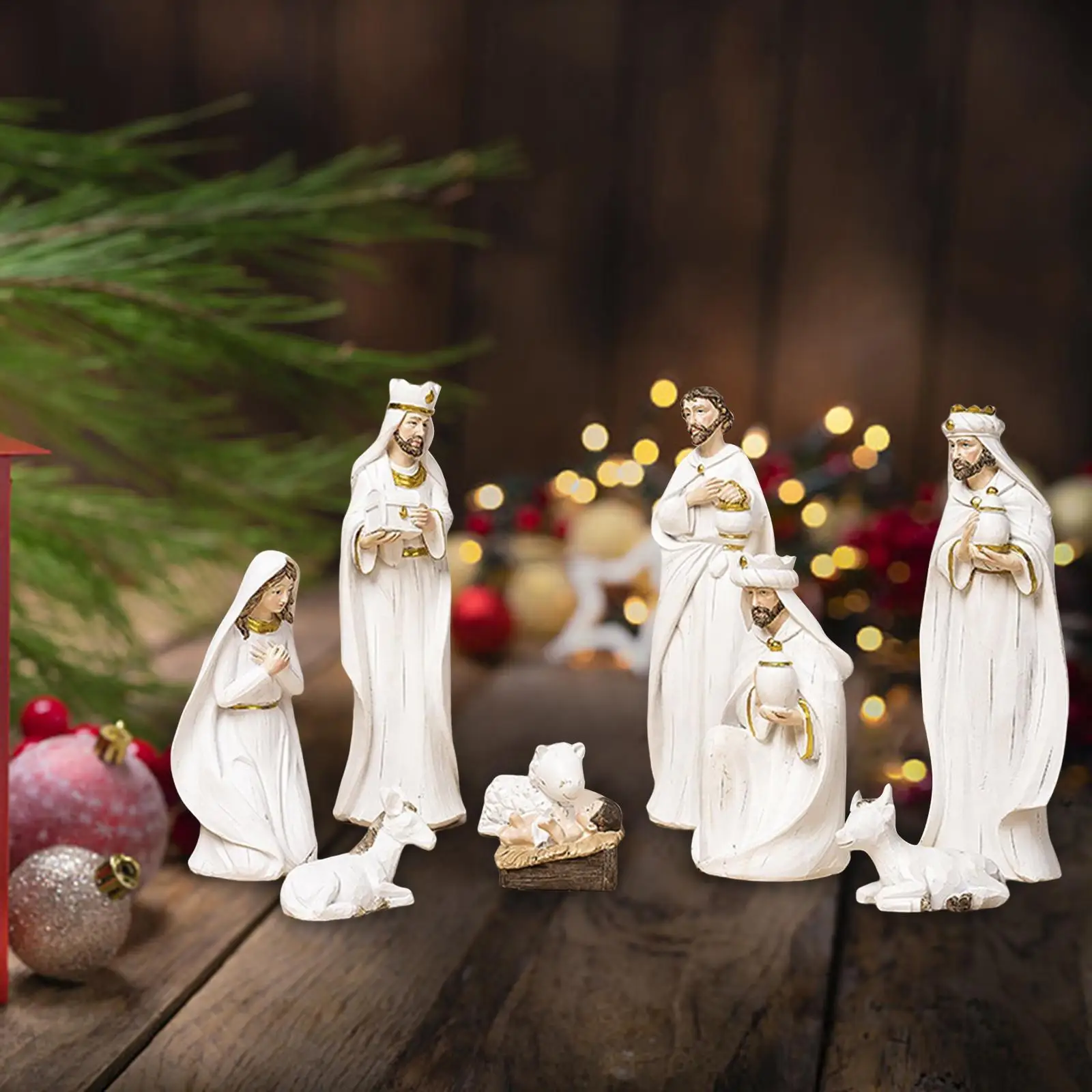 Traditional Nativity Figurine Set Jesus Christmas Ornaments Playset