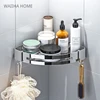 Stainless Steel Bathroom Shelves Corner Shelf Organizer Kitchen Sucker Wall Mounted Storage Corner Rack Bathroom Accessories 2