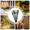 Solar Pathway Lights Outdoor 4X Christmas Outdoor Pathway Driveway Light 8 Lighting Modes Ambient Light Waterproof Decor for 4