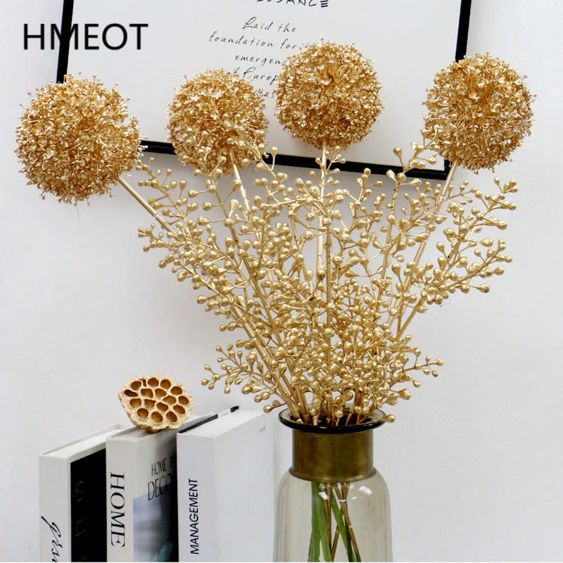 Artificial Decoration Gold Gold Artificial Flower Diy Golden