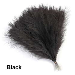 Artificial Pampas Grass Flower Bouquet - 20 Piece Set for Elegant Home and Wedding Decor (Black)
