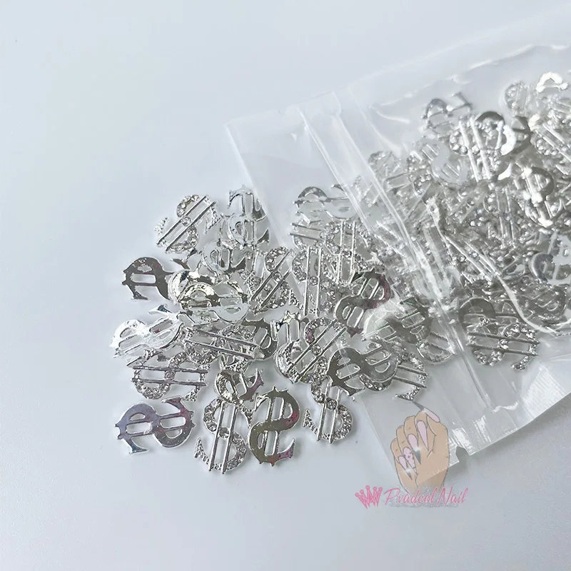 Silver Dollor Sign Nail Charmsfor Nails Luxury Money Sign Nail 3d Charms