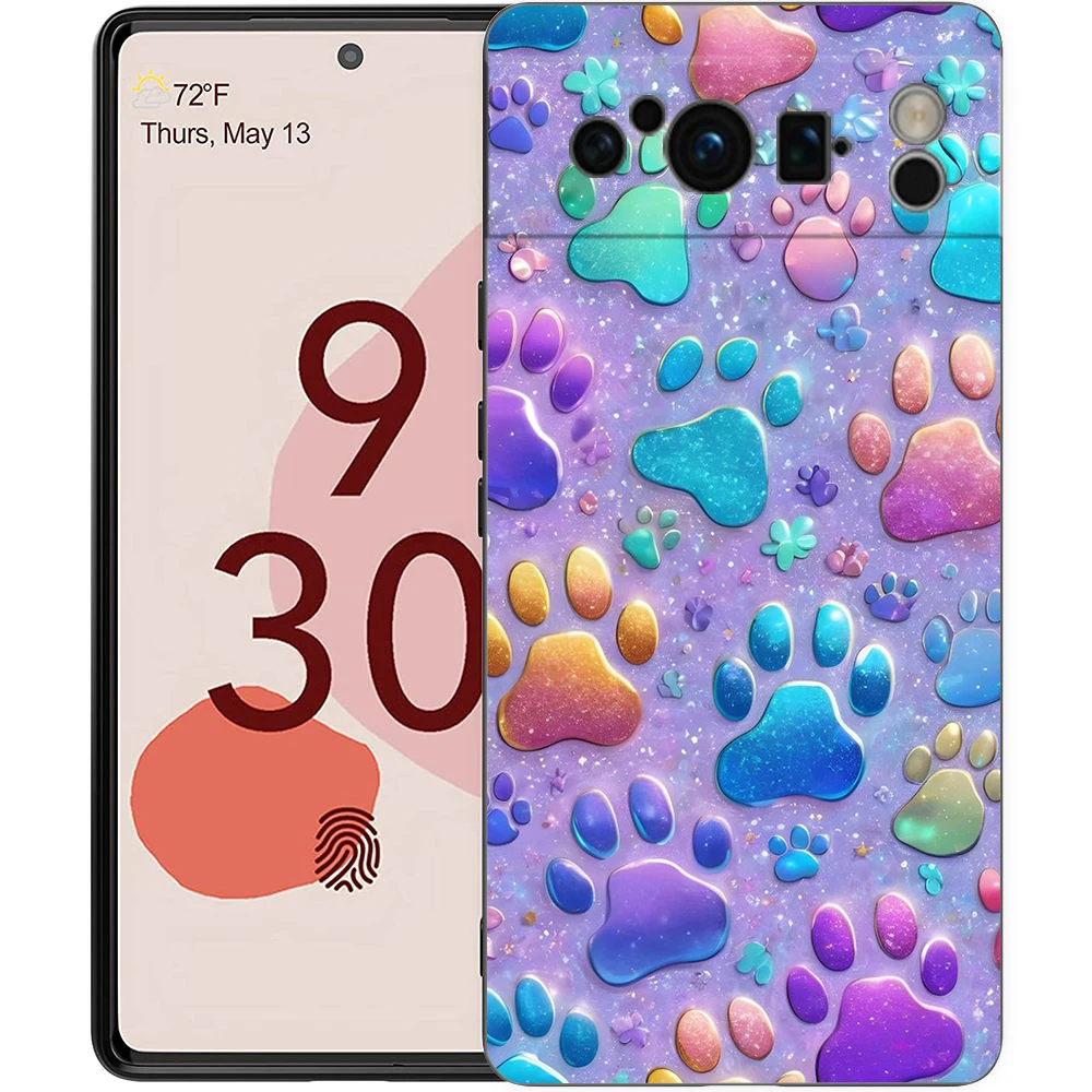 Dog Paw Design Soft Black TPU Phone Case
