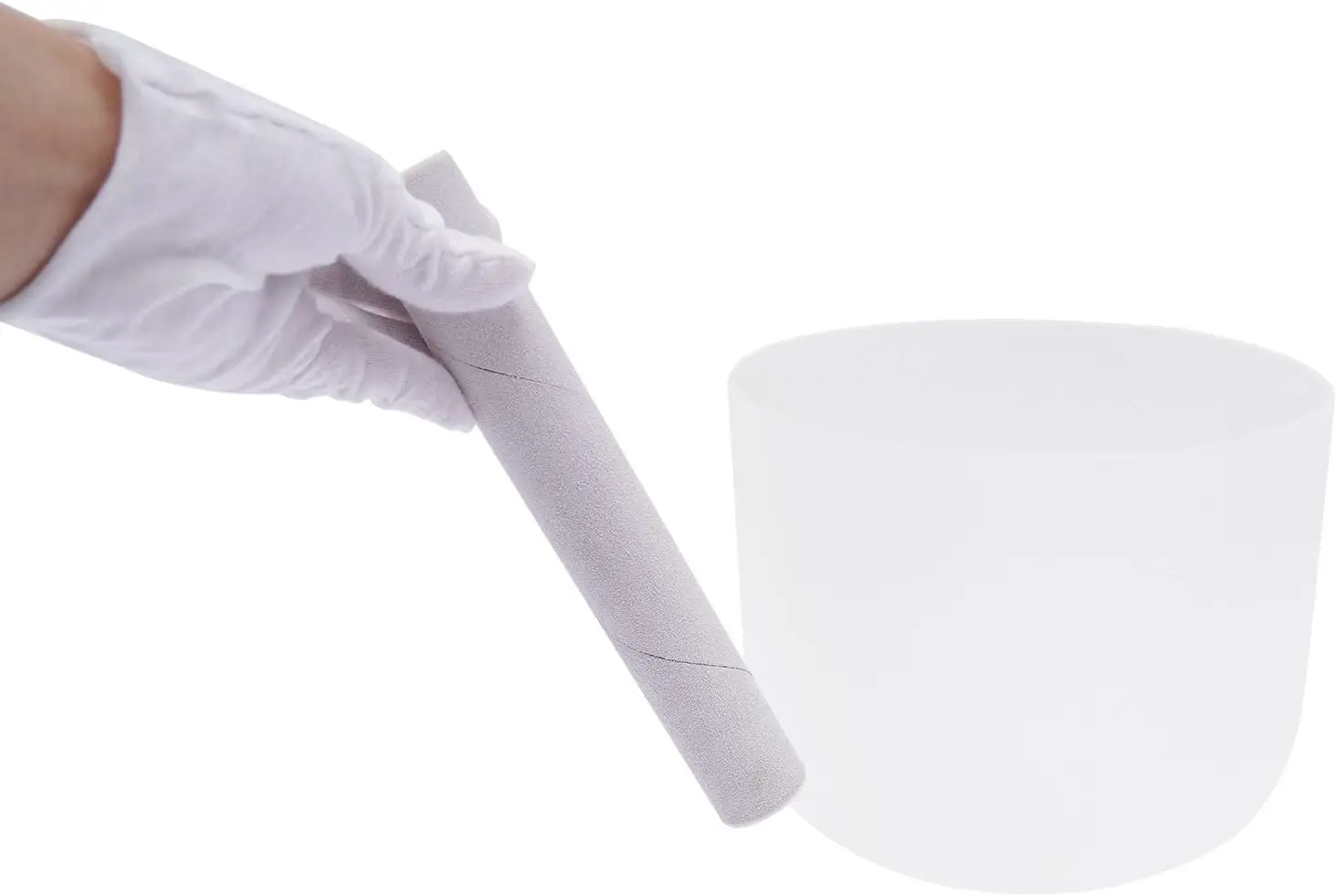Klangschale aus Quarzkristall, 432 Hz, Kristall-Klangschalen mit perfekter Tonhöhe, 20,3 cm große Klangschale, Kristall für Klangheilung, Meditation – Detail 8