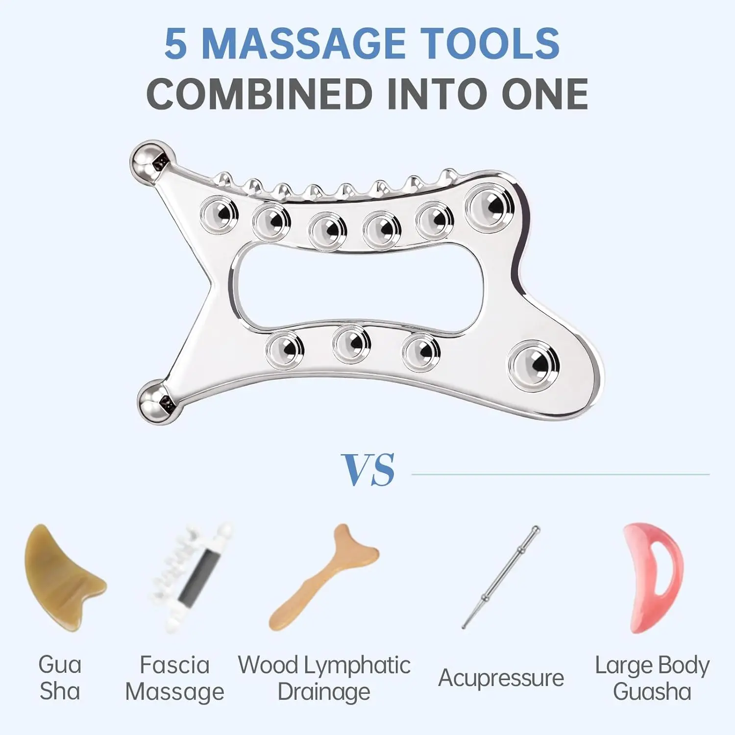 Metal Body Gua Sha Tool Muscle Scraper Tool Lymphatic Drainage Massager Fascia Blaster for Cellulite Trigger Point Massage Tool