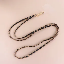 Elegant Metal Crossbody Chain Lanyard for Women - Long Anti - Lost Phone Strap Accessory (7mm black)