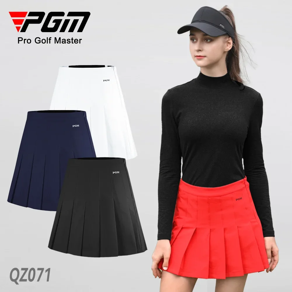 PGM Women Golf Skirts Autumn Women'S Casual Pleated Skirt Athletic Sports Short Skorts Ladies Girl Anti-Exposure QZ071