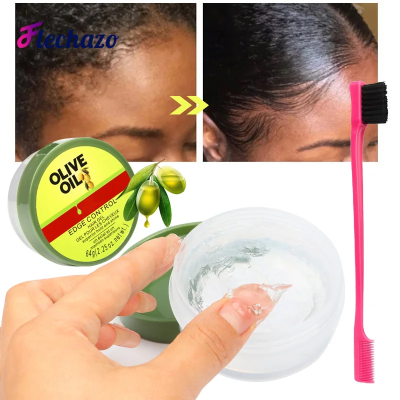 Edge Control Wax For Women Strong Hold Non-Greasy Edge Smoother 2.25 Ounce Olive Oil Gel Edge Control Water-Based Pomade