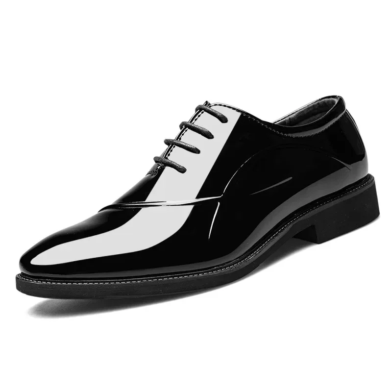 Leather shoes Men Business Formal All-match Wedding Party Patent Italian