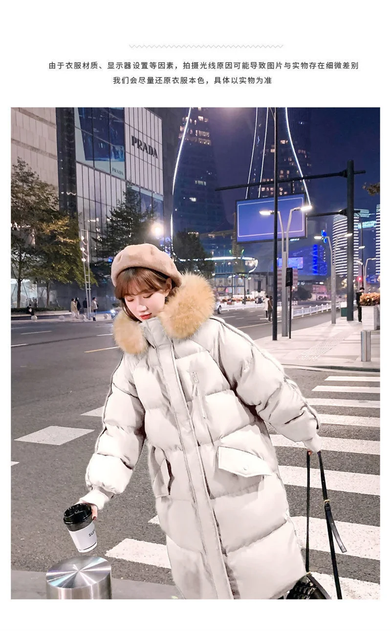 Large Down Cotton Jacket Women Winter  Korean Version Medium Length Bread Jacket Loose Cotton JacketThickened Cotton Jacket