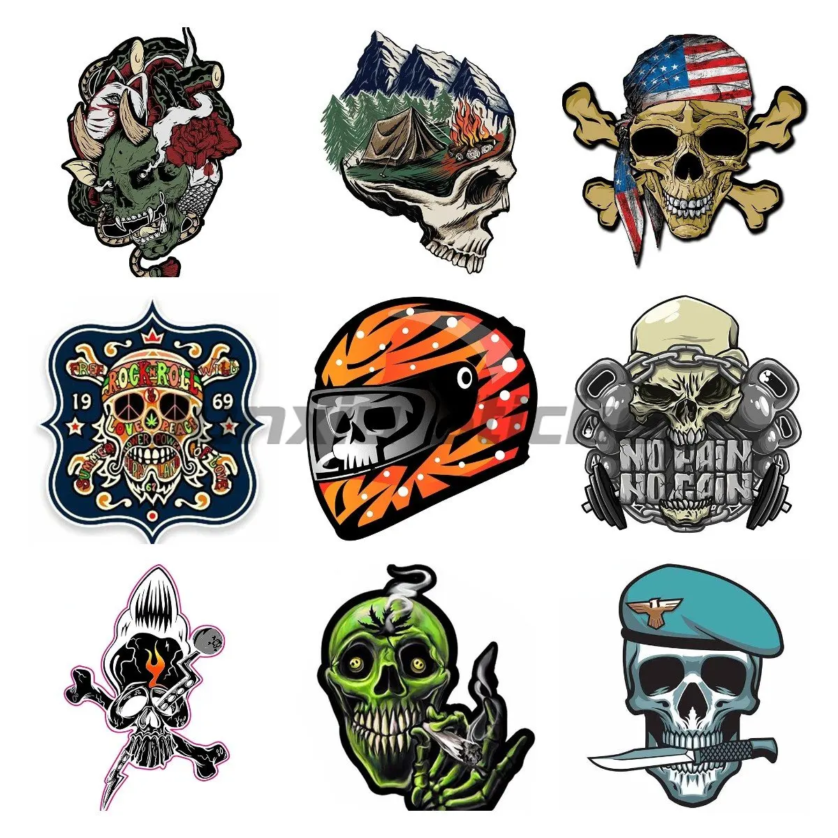 Skull Car Styling Vinile 3D Adesivi Per Auto Auto Moto Bike Car Van Truck Racing Tuning