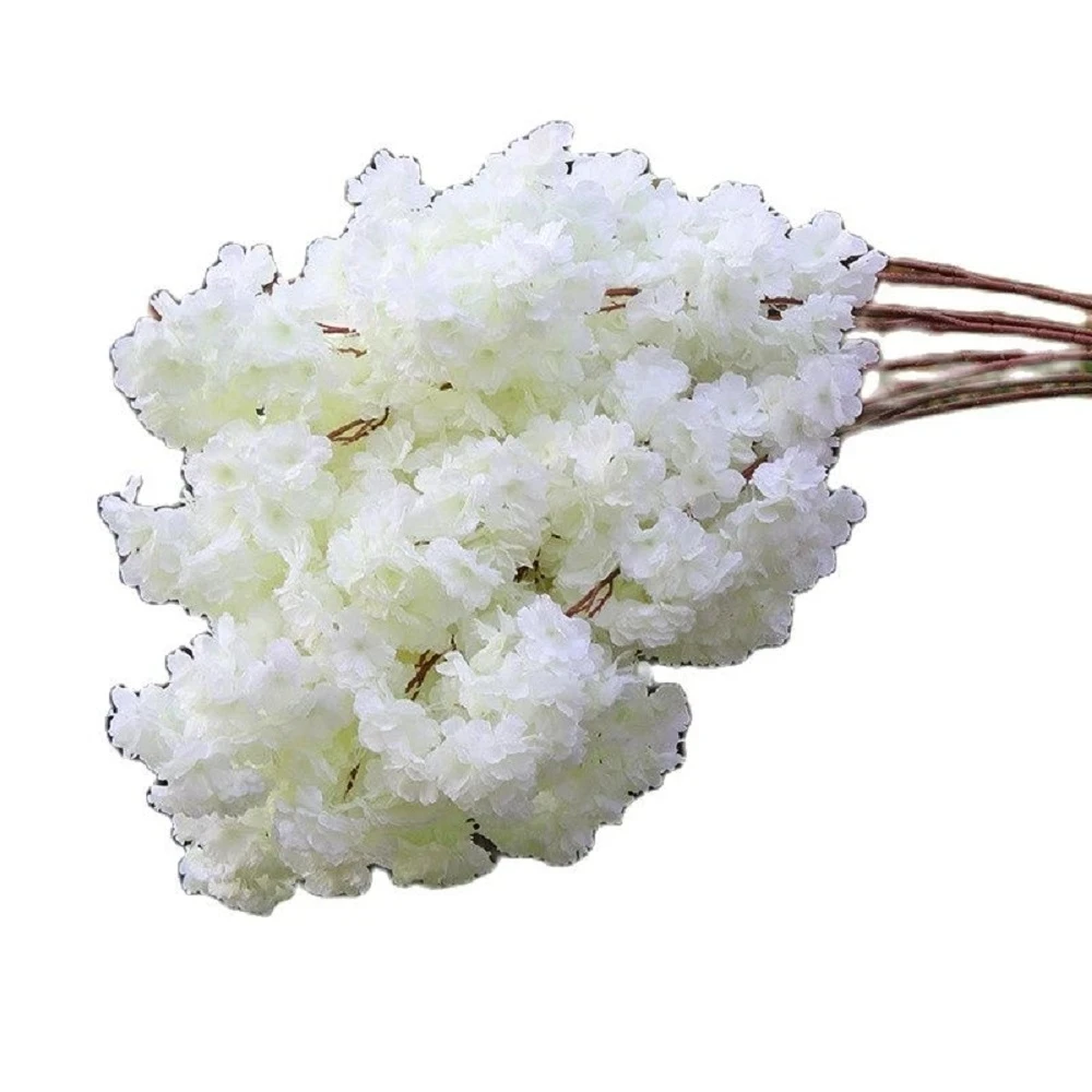 

50-600Pcs 140-Heads Artificial Flowers Cherry Blossoms Wedding Arch Decorate Fake Flower Silk Hydrangea White Branch Home Decor