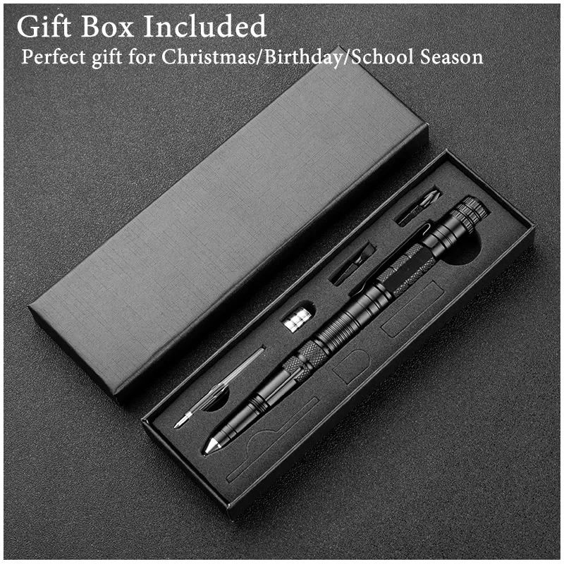 Creative Tactical Pen Self Rescue EDC Tool Flashlight Screwdriver Bottle Opener Emergency Window Breaker For Outdoor Survival 5