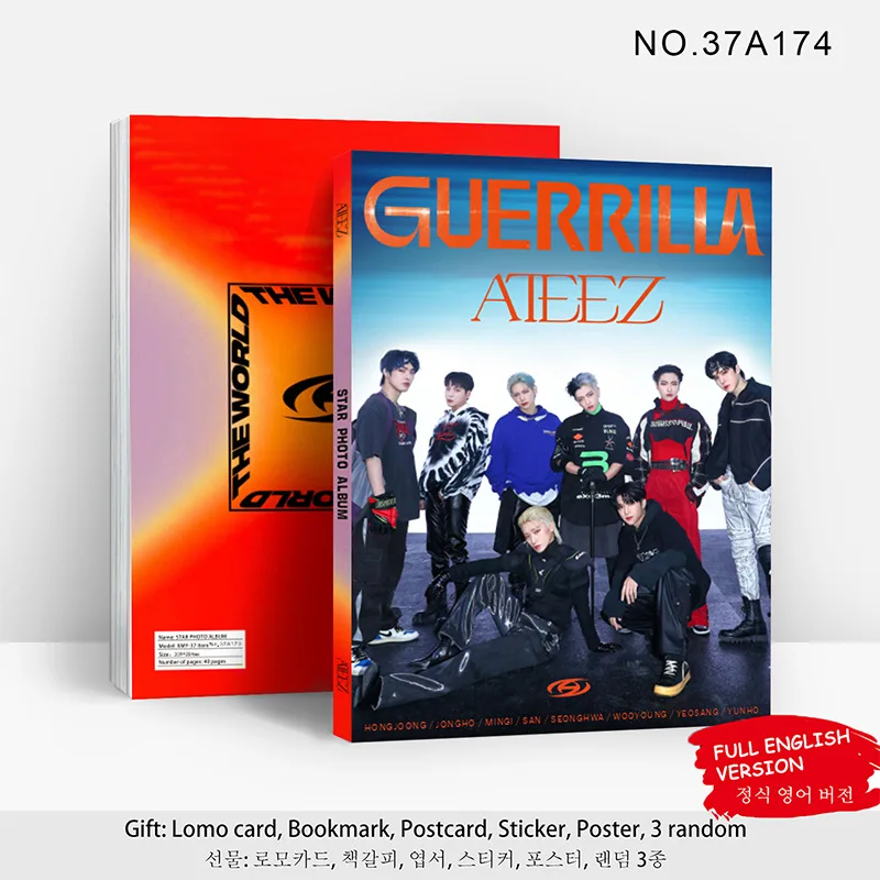 KPOP ATEEZ NEW THE WORLD EP PARADIGM Album HD High Quality Double Side Printed Photo Card Fans Collection Gift 1pcs/set