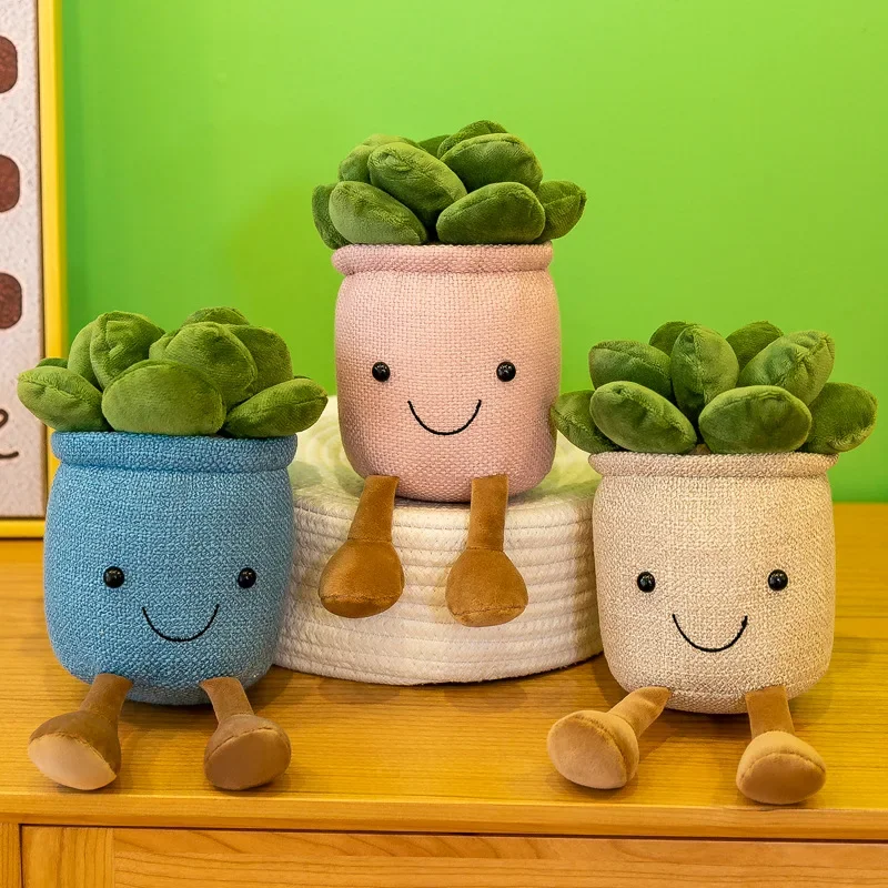 25-35cm Cartoon Plant Pot Series Plush Doll Succulent Tulip Lily Soft Toy Home Decor Cushion for Girls Living Room Bedroom Gift