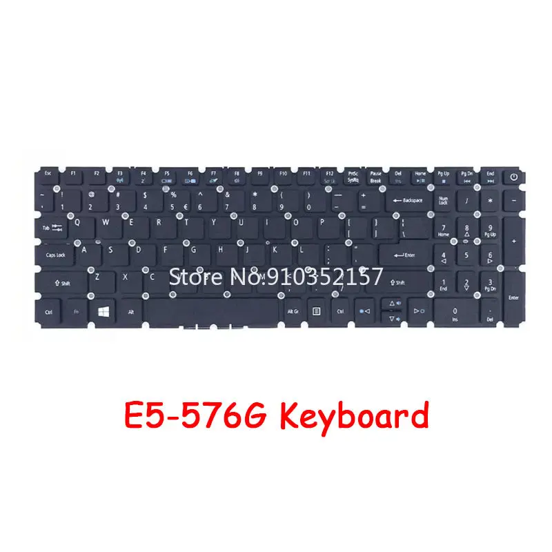 

Клавиатура для ноутбука ACER Aspire E5-576G E5-576G-57VQ E5-576G-74UR 56H4 без подсветки, США, Черная