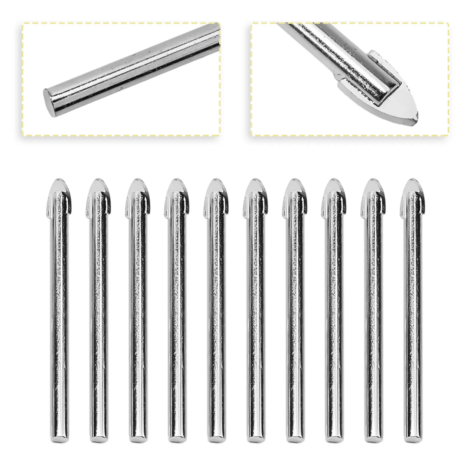 

10Pcs Set 6mm Ceramic Straight Rod Cross Drill Bit Cemented Carbide Glass Ceramic Tile Drill Bits Power Tool Drilling Parts