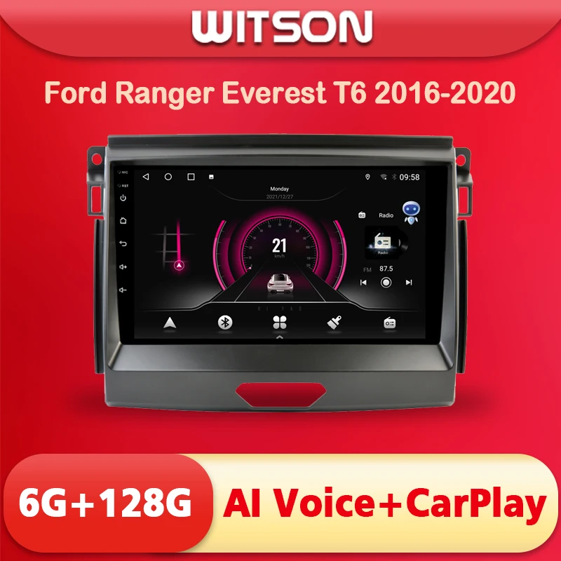 

WITSON 9 дюймов Android 11 AI VOICE 1 Din in Dash Car radio For FORD RANGER 2015 2016 2017 2018 2019, автомобильная стереосистема навигации