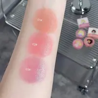 Cushion Blush Blendable Shade with Powder Puff Whitening without Sticking Long Lasting Gege Bear Makeup Blusher 2